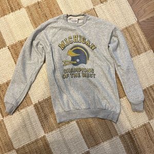 Homefield brand, University of Michigan crewneck sweatshirt.
